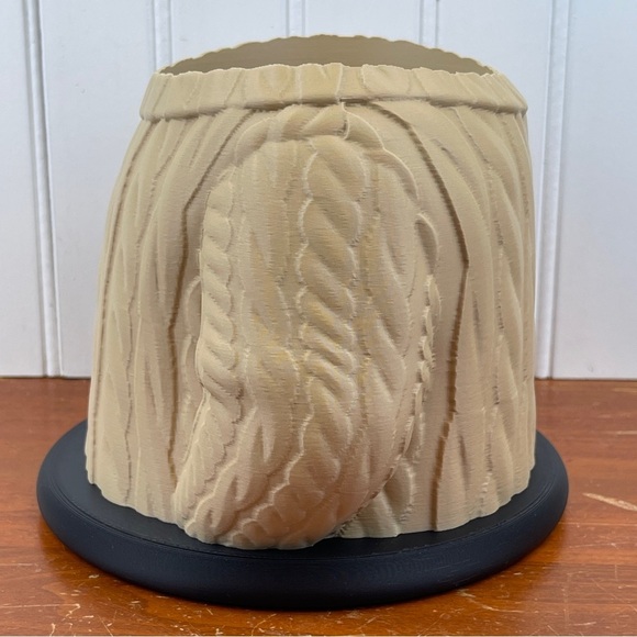 Wool Sweater Indoor Planter Pot, Cable Knit Flower Pot - Picture 6 of 12